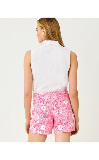 The Sleeveless Flower Lilly Shirt - Resort White