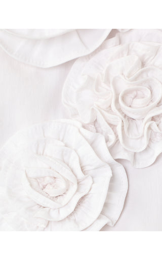 The Sleeveless Flower Lilly Shirt - Resort White