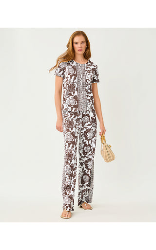 UPF 50+ Demia ChillyLilly Knit Pant - Resort White Marni Engineered