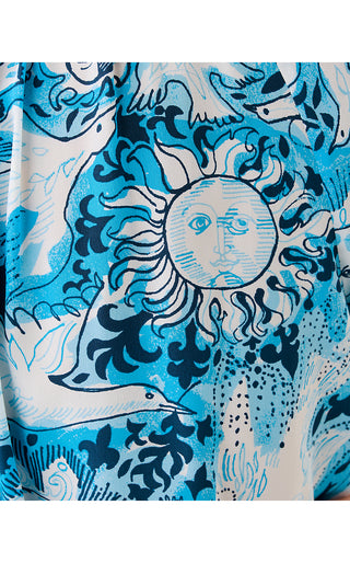 Elsa Silk Top - Bellevue Blue Lilly Gulls