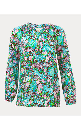 Elsa Silk Top - Multi Royal Zoo