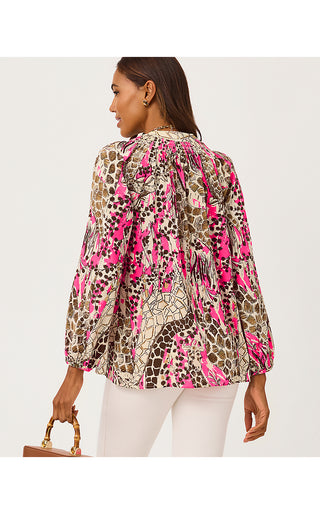 Elsa Silk Top - Pink Aster Sketching On Safari