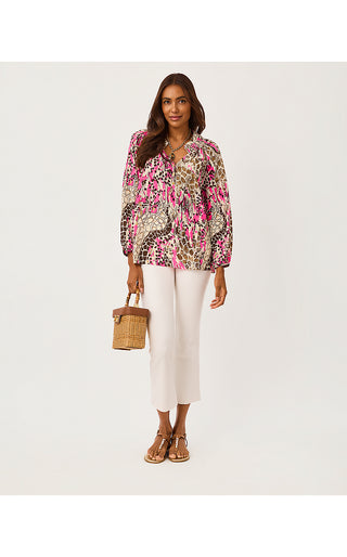 Elsa Silk Top - Pink Aster Sketching On Safari