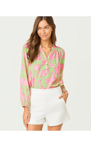 Elsa Silk Top - Pistachio Macaron Alina