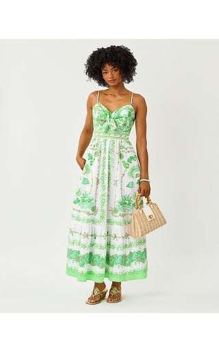 Janae Maxi Dress - Resort White Ship To Shore Engineered Woven Maxi