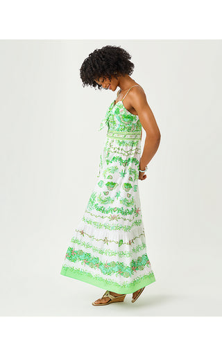 Janae Maxi Dress - Resort White Ship To Shore Engineered Woven Maxi