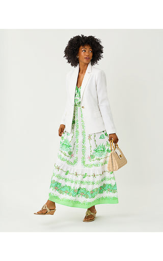 Janae Maxi Dress - Resort White Ship To Shore Engineered Woven Maxi