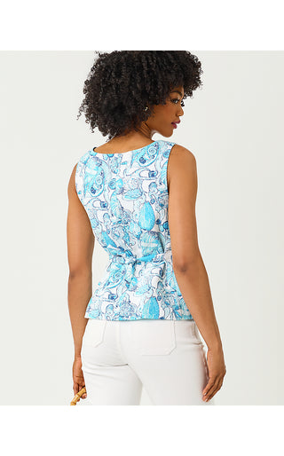 Hellar Linen Vest - Resort White Shell Shine