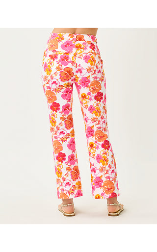 Carwyn Crop Flare Pant - Resort White Pansy Fansy