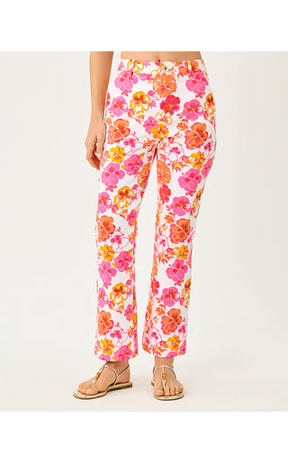 Carwyn Crop Flare Pant - Resort White Pansy Fansy