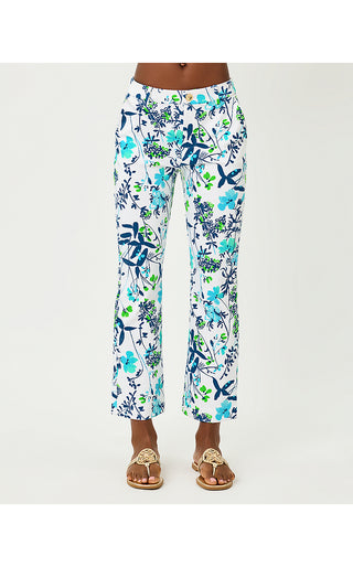 Carwyn Crop Flare Pant - Resort White Sea Blooms