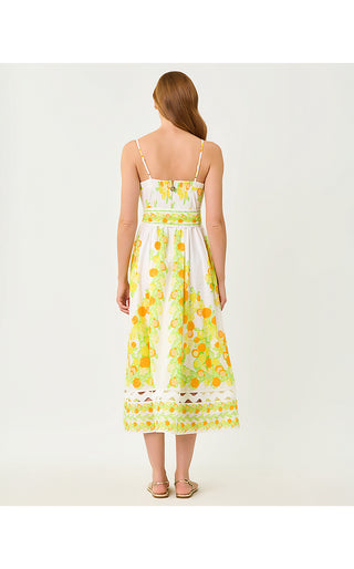 Katina Midi Dress - Resort White Zesty Engineered Woven Dress
