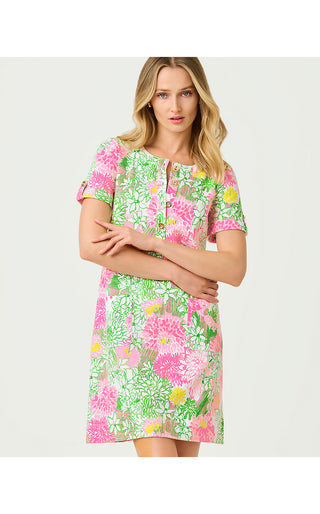 Cameron Dress - Resort White Mum Patch