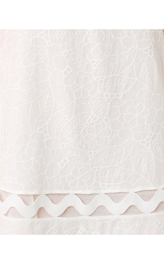 Haliey Dress - Resort White Sunshowers Embroidery