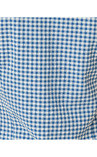 UPF 50+ Luxletic Kathy Flounce Dress - Starlight Navy Mini Performance Gingham