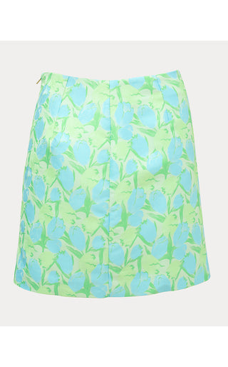 Kels Mini Skirt - Capri Blue Tulip Tango Jacquard