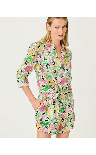 Sea View Linen Button Down Top - Multi Throwback Disney