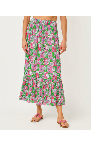 Enzo Maxi Skirt Coverup - Cherry Blossom Pink Lil Chicken Check