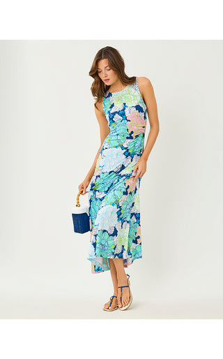 Carolita Maxi Dress - Starlight Navy Tennessees Hibiscus