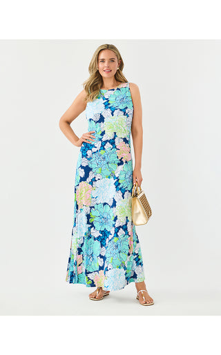 Carolita Maxi Dress - Starlight Navy Tennessees Hibiscus