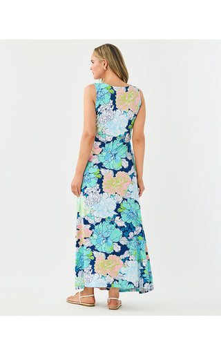 Carolita Maxi Dress - Starlight Navy Tennessees Hibiscus