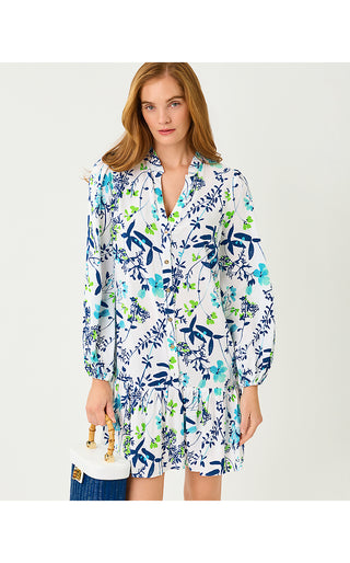Shaley Tunic Dress - Resort White Sea Blooms