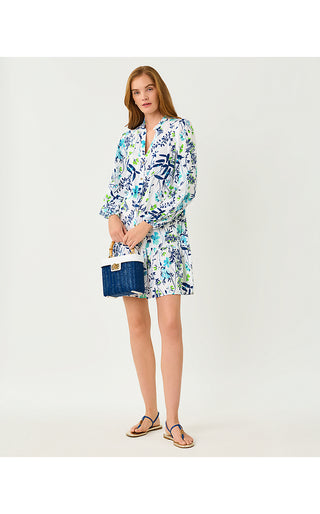 Shaley Tunic Dress - Resort White Sea Blooms