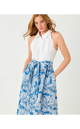 Mauritzia Midi Shirtdress - Nassau Blue Thar She Blows