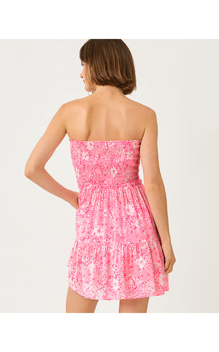 lilly pulitzer pink strapless dress Anali Coverup