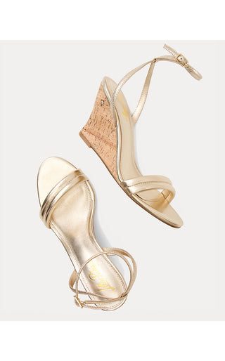 Junie Wedge - Gold Metallic