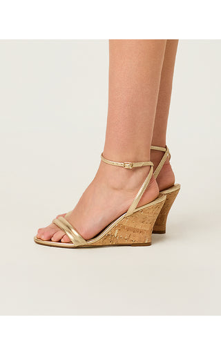 Junie Wedge - Gold Metallic
