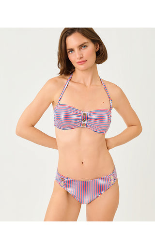Rior Hipster Bikini Bottom - Resort White X Paradise Punch X Starlight Navy Seersucker Stripe