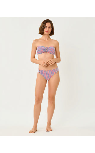 Rior Hipster Bikini Bottom - Resort White X Paradise Punch X Starlight Navy Seersucker Stripe