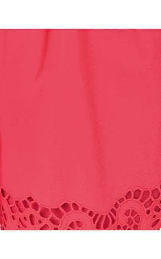 Kilah Eyelet Short - Paradise Punch Medallion Petals Scallop Edge Cambric