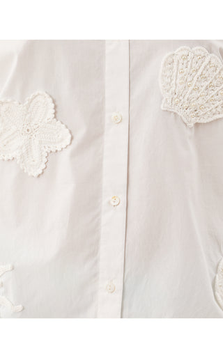 Bondi Button Down - Resort White Seaside Applique
