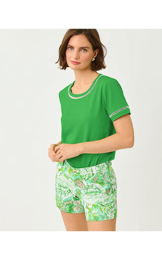 Clairmont Ladder Lace Knit Top - Terrace Green