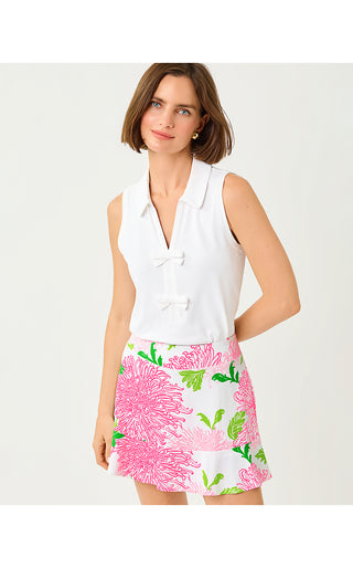 Luxletic Frida Sleeveless Bow Polo - Resort White