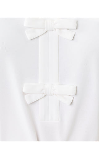 Luxletic Frida Sleeveless Bow Polo - Resort White