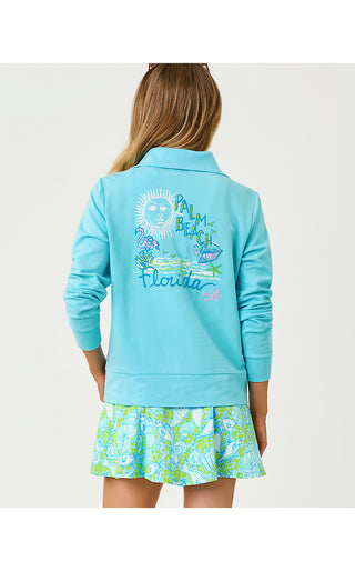 Eleni Pullover - Multi Florida Travel Poster Embroidery