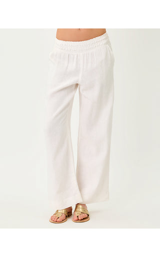 Mirabella Linen Palazzo Pant - Resort White