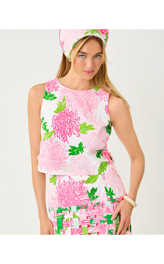 Annaleese Sleeveless Crop Top - Resort White Lil Go With The Flow