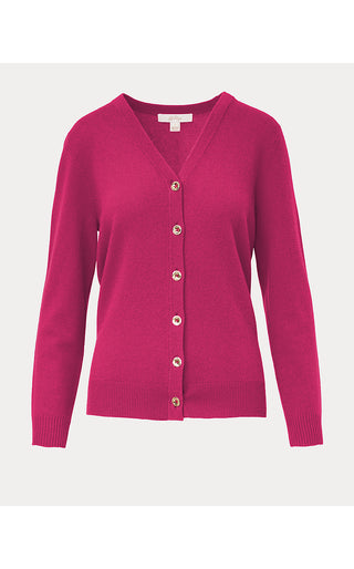 Tippery Longer Length Cashmere Cardigan - Berry Bouquet