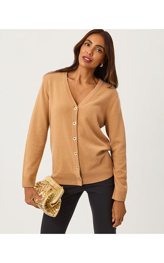 Tippery Longer Length Cashmere Cardigan - Heathered Iced Latte