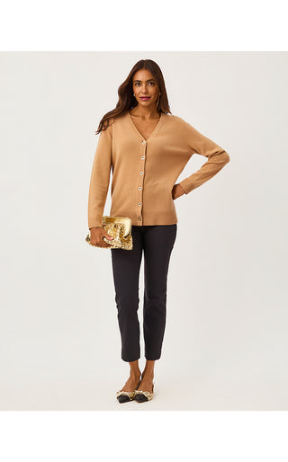 Tippery Longer Length Cashmere Cardigan - Heathered Iced Latte