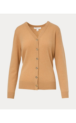 Tippery Longer Length Cashmere Cardigan - Heathered Iced Latte