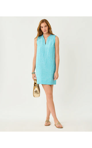Kavalla Linen Dress - Capri Blue