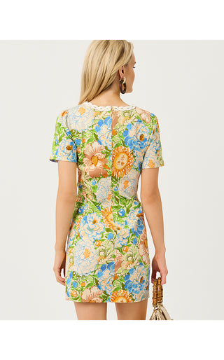 Minerva Short Sleeve Stretch Shift Dress - Rutabaga Sympeony