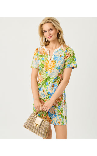 Minerva Short Sleeve Stretch Shift Dress - Rutabaga Sympeony