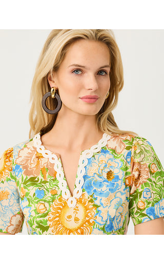 Minerva Short Sleeve Stretch Shift Dress - Rutabaga Sympeony