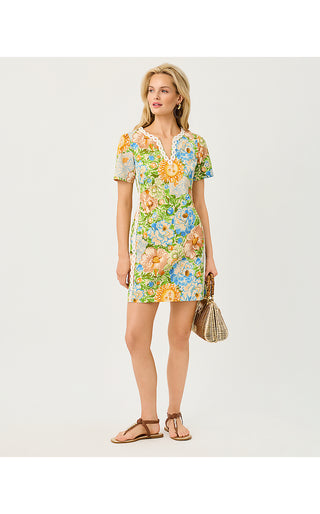 Minerva Short Sleeve Stretch Shift Dress - Rutabaga Sympeony